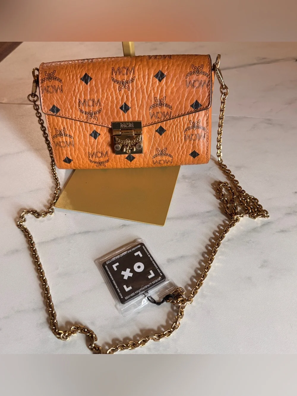 MCM Visetos Mini Crossbody / Shoulder Bag – Cognac Brown
